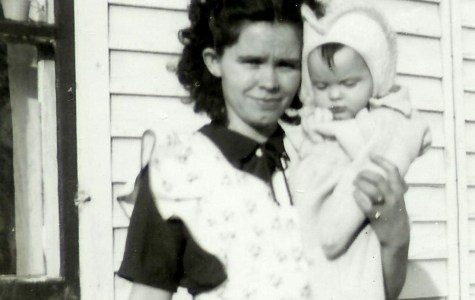 #263=Clarice, Lowell &amp; Rosemary; circa late Summer 1946