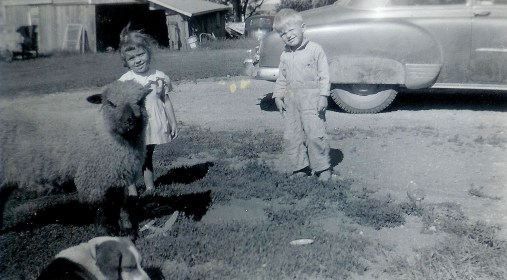 #81=Candi &amp; Elliott with Cheeta, Summer '58