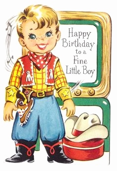 vintage western birthday cards Unique 1950 s Cowboy Birthday card