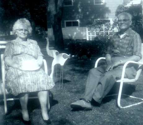 #376=amanda&amp;clarence sletten outside of their home; date unknown