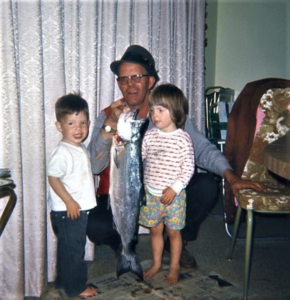 #996 4.1969 Dad's 1st Salmon w Debbie n Dougie