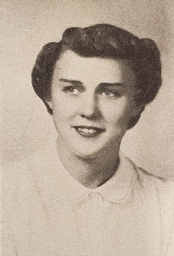 Kiester Person - Janet Lee Ozmun Twedt as a 1949-50 Senior at Kiester High School in Kiester, MN. 'Rambler' yearbook photo.