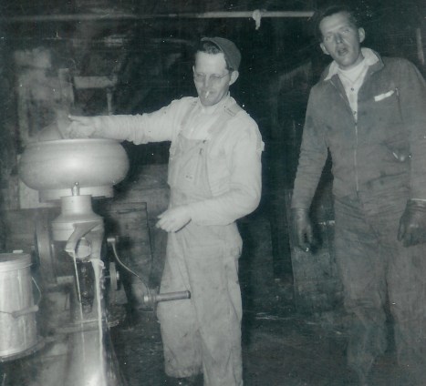 #397=Russ&amp;Erwin Noorlun, Kiester milk room; circa late 1940's