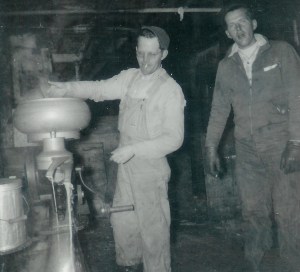 #397=Russ&Erwin Noorlun, Kiester milk room; circa late 1940's