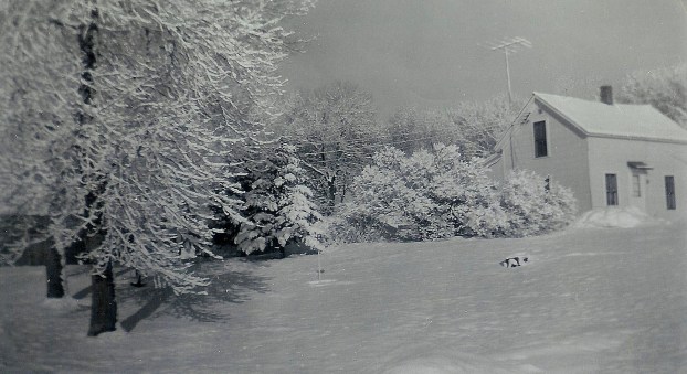 #77=Kiester farm, February 1959, looking NW