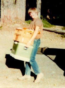 #514=Elliott camping at Spirit Lake with Shirley Cass, Aug. 1975