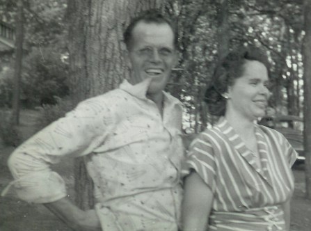 #340=Russ & Clarice N.@Pihl's Park NW of Kiester, MN; Summer 1953