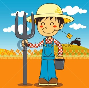 Farmer boy in bibs