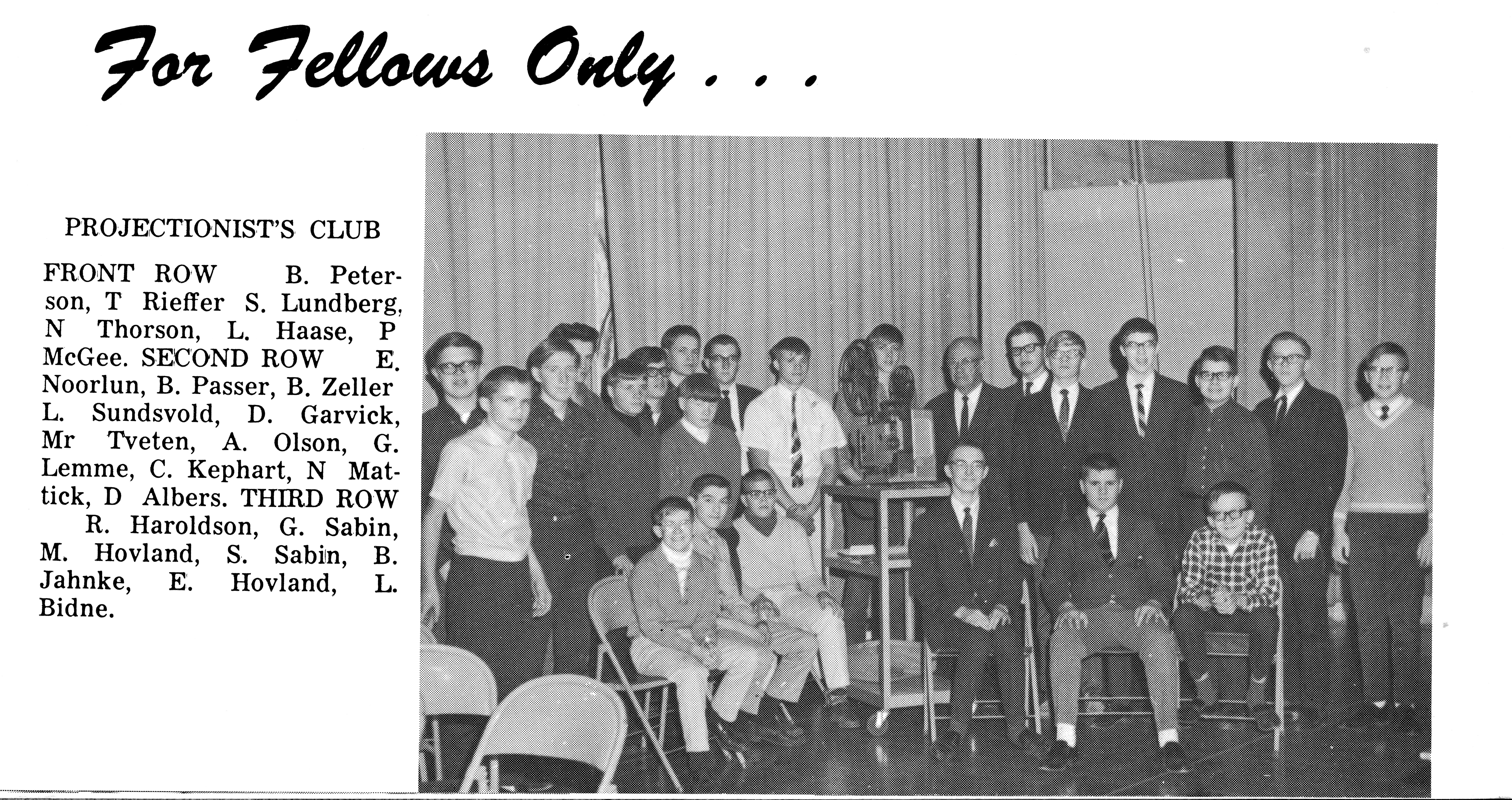 Kiester HS 1966 - Projectionist Club