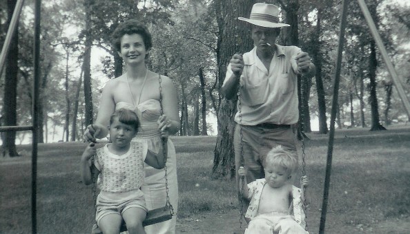 #106=Elliott, Dad, Aunt Bev &amp; Brenda at Phil's Park