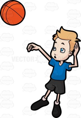 A boy playing basketball