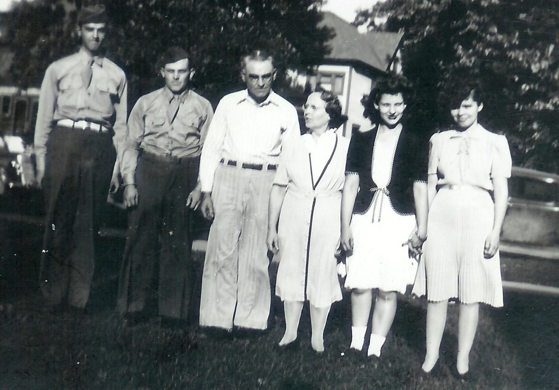 #291=Clarence&amp;Amanda Sletten with children; circa 1946