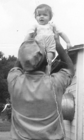#01=Elliott held above Dad's head; September 1954