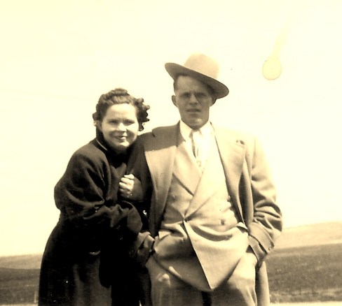 #361=Clarice&amp;Russ N., Palm Sunday; April 6, 1952