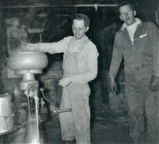 #397=Russ&amp;Erwin Noorlun, Kiester milk room; circa late 1940's