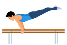 parallel bars men gymnastics clipart
